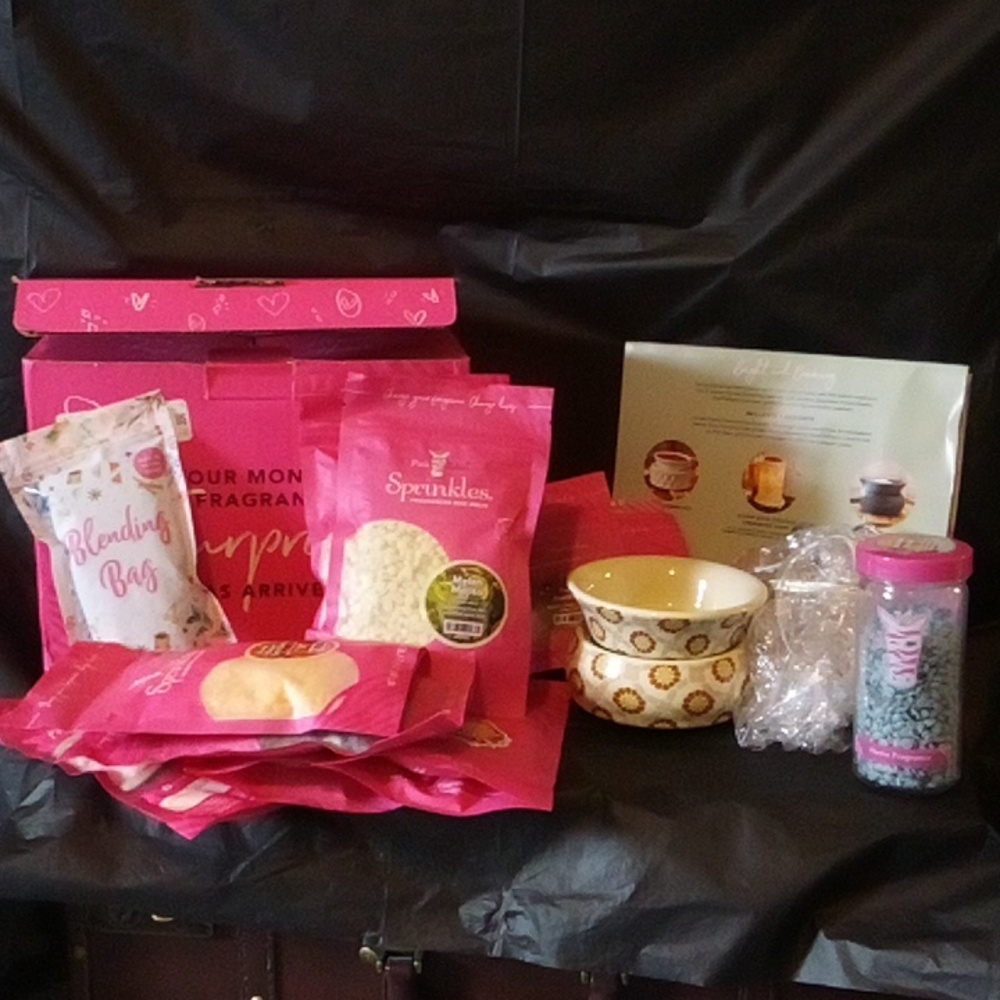 New Pink Zebra Wax Warmer Six 3.75 & Six  1 oz Wax Melts All Different Scents